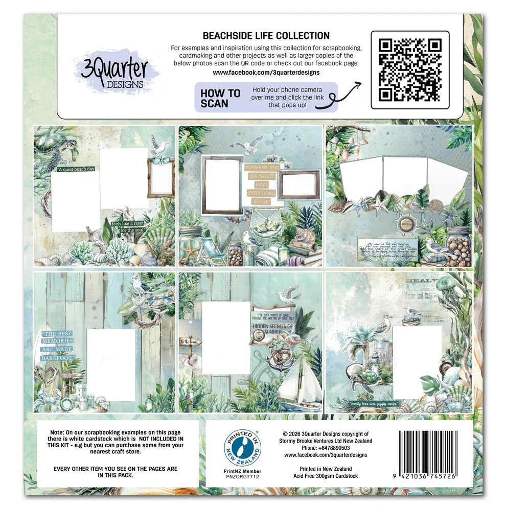 3 Quarter Designs Beachside Life 12"x12" Paper Collection Pack
