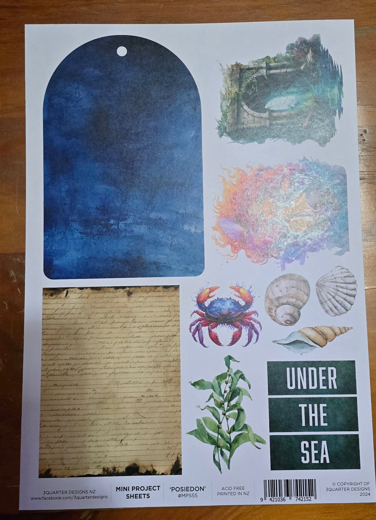 3 Quarter Designs Poseidon's Kingdom Mini Project Sheet