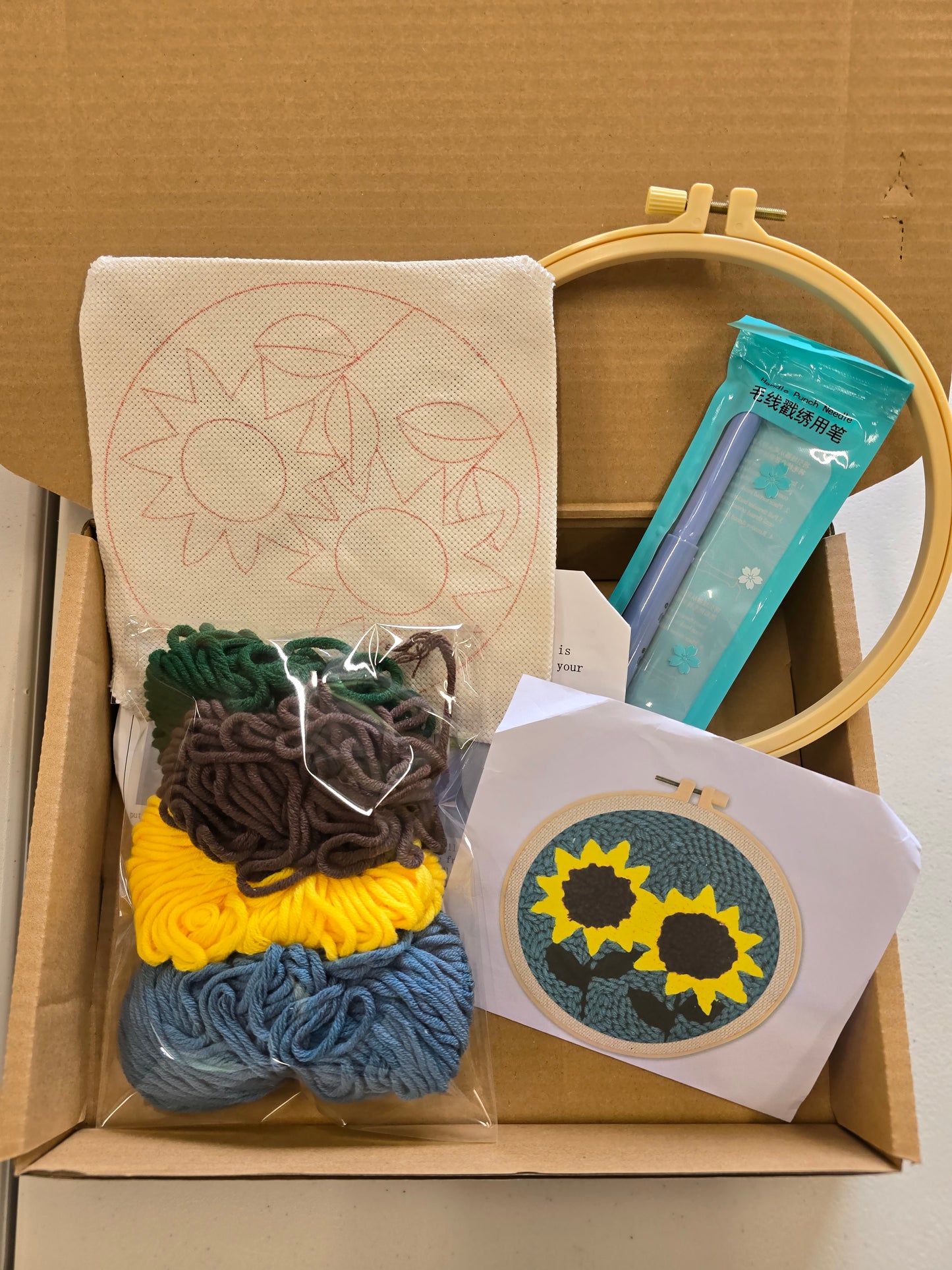 Punch Embroidery Kit - Sunflowers