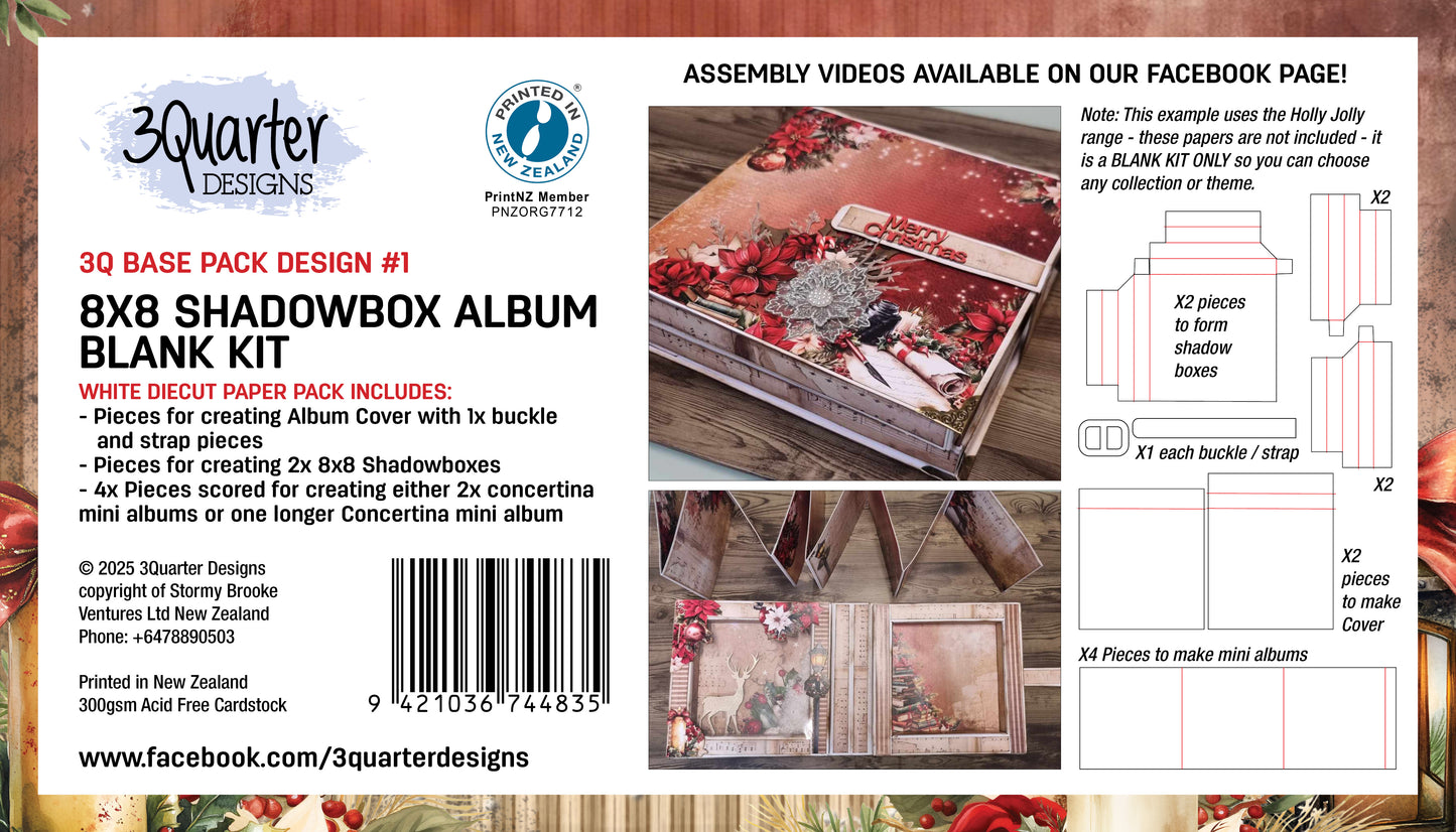 3 Quarter Designs Base Pack Design #1 - 8"×8" Shadowbox Album