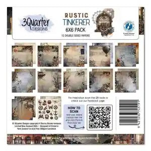 3 Quarter Designs Rustic Tinkerer 6"x6" Paper Collection Pack