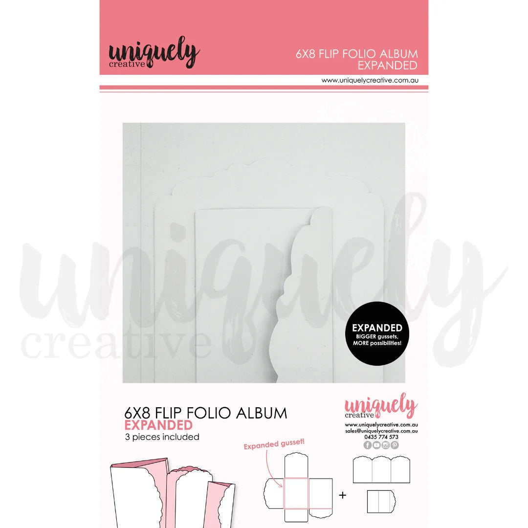 6"x8" Flip Folio Album Expanded - White