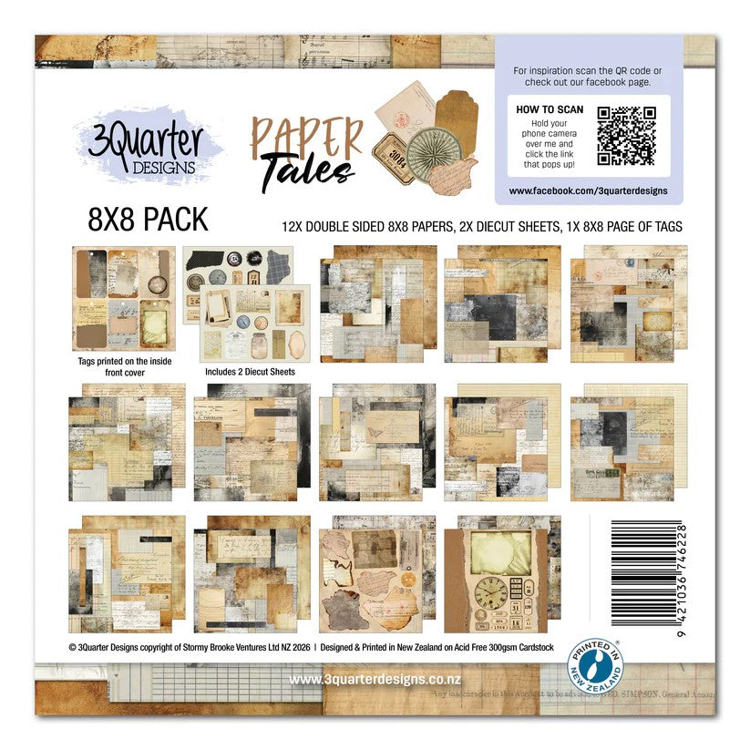 3 Quarter Designs Paper Tales 8"x8" Paper Collection Pack