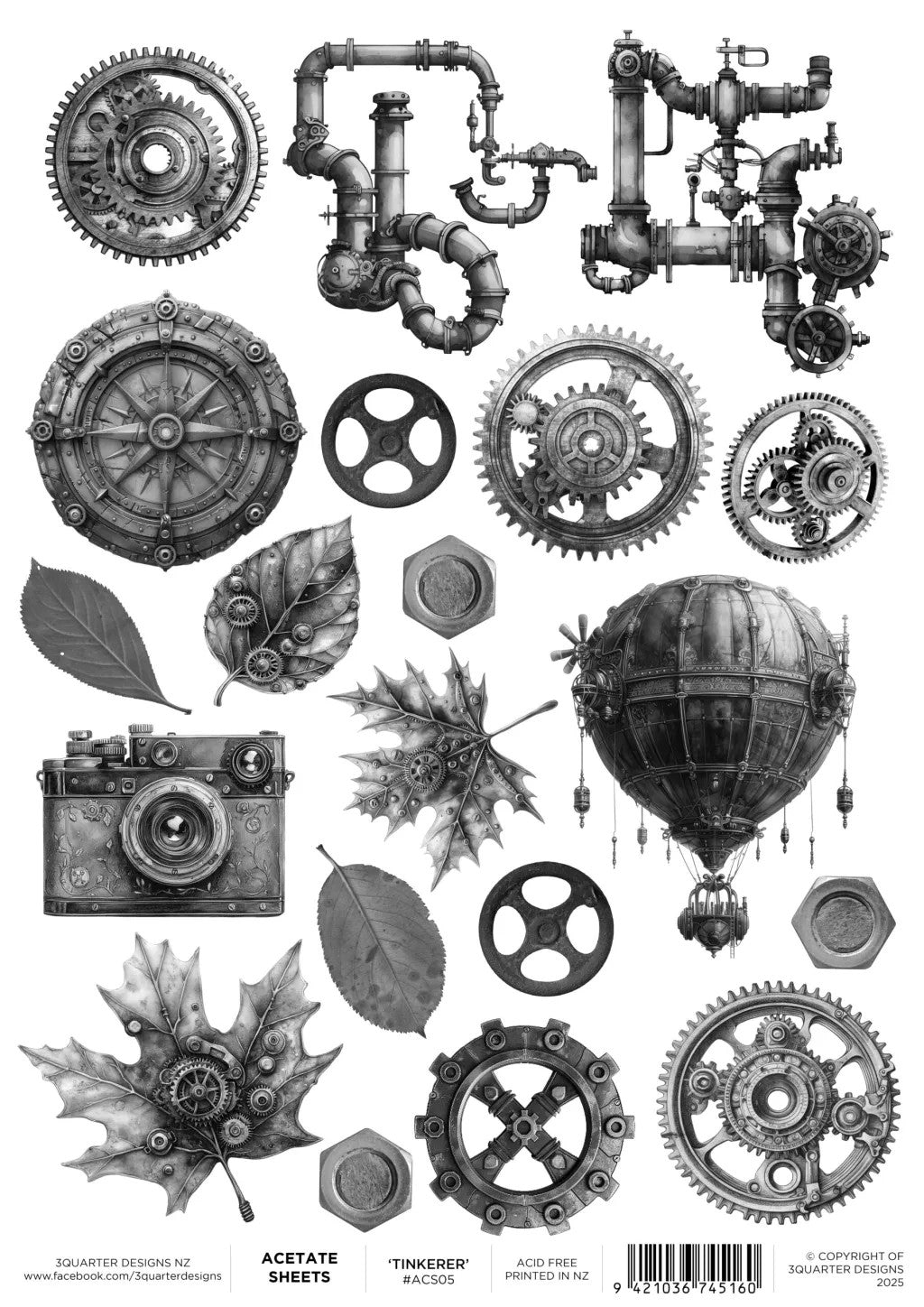 3 Quarter Designs Tinkerer A4 Acetate Sheet