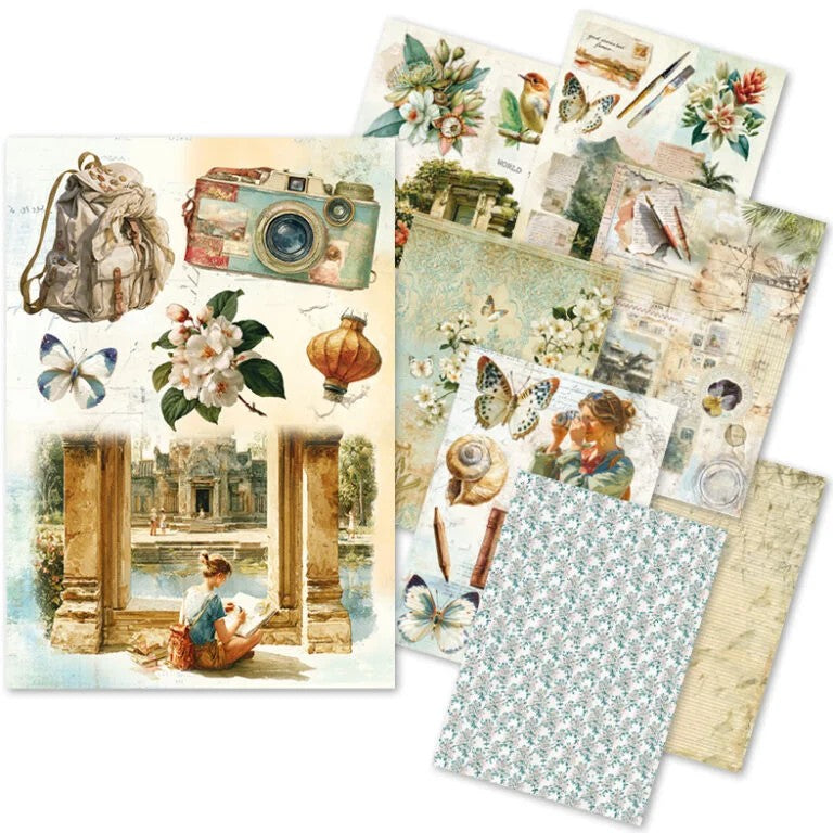 Ciao Bella Lu Mania Asia Diary A5 Mixed Media Rice Paper 8/Pkg
