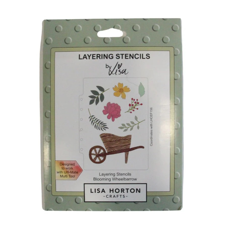 Lisa Horton Crafts - Layering Stencils Blooming Wheelbarrow