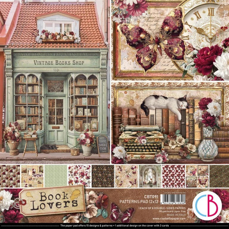 Ciao Bella Bohemian Burgundy 12"x12" Patterns Pad 8/Pkg