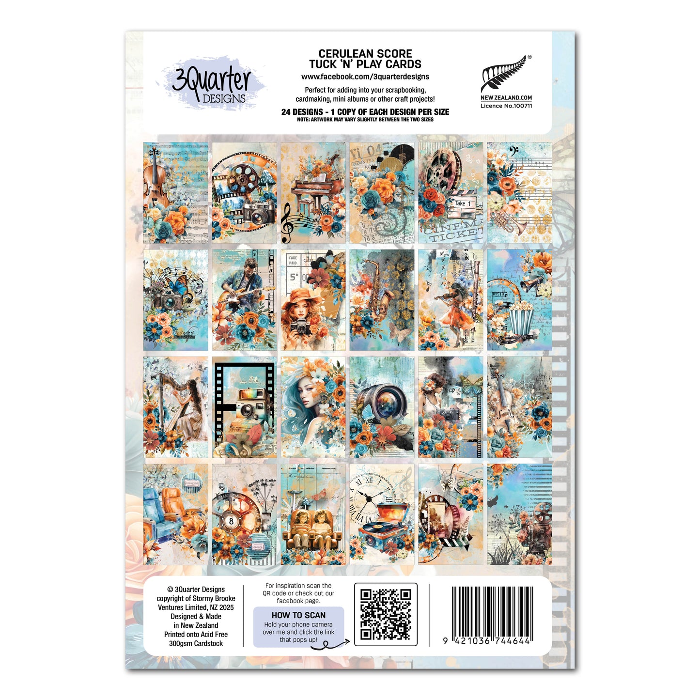 3 Quarter Designs Cerulean Score Tuck n' Play Cards