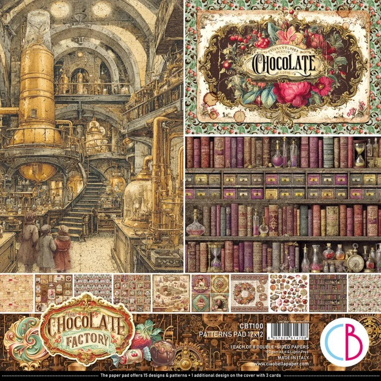 Ciao Bella Chocolate Wanderlust 12"x12" Patterns Pad 8/Pkg
