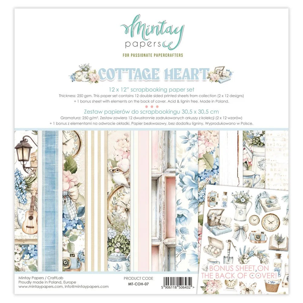 Mintay Cottage Heart 12"x12" Paper Collection Pack