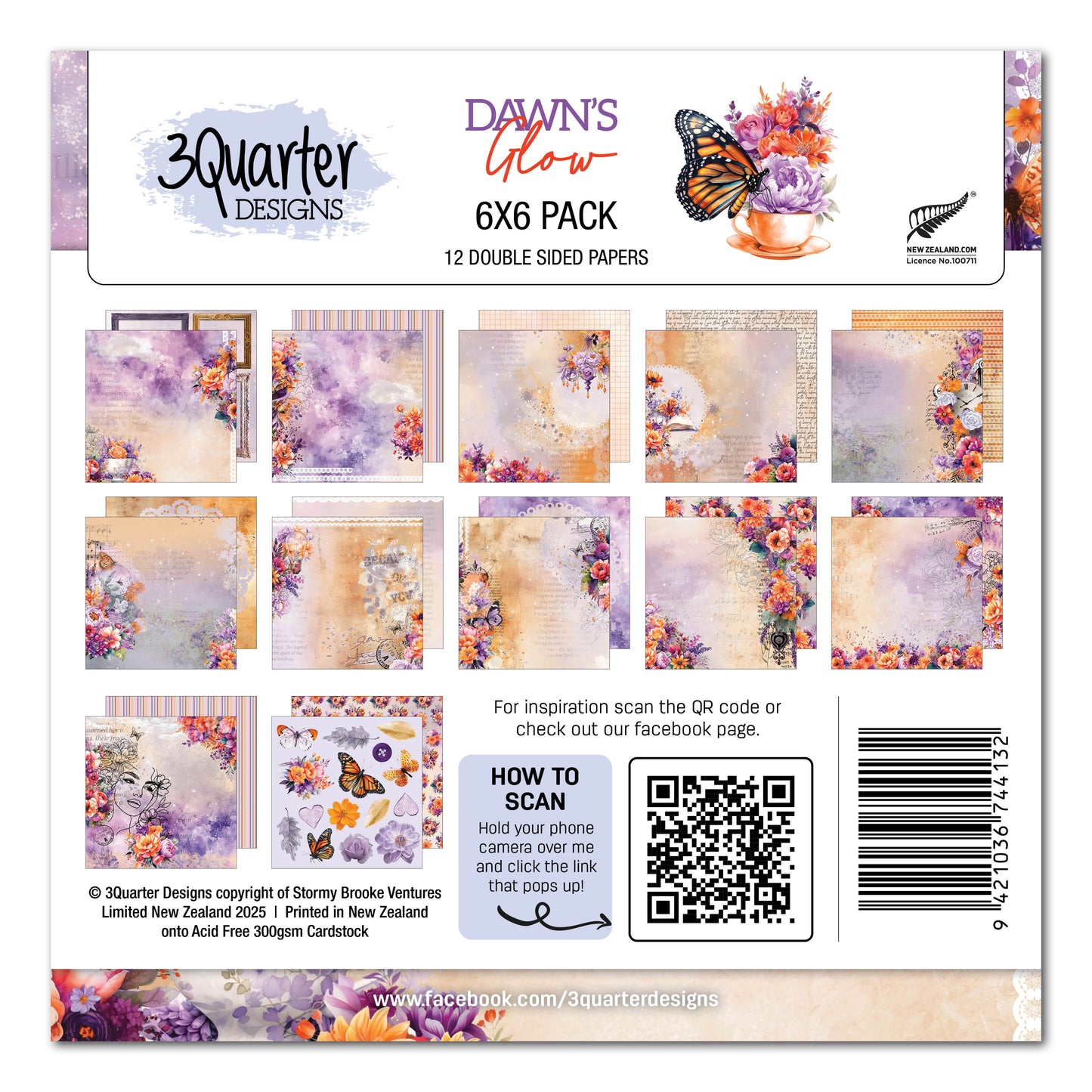 3 Quarter Designs Dawn's Glow 6"x6" Paper Pack