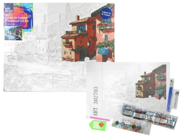 Diamond Dot Paint by Numbers - Coastal Town