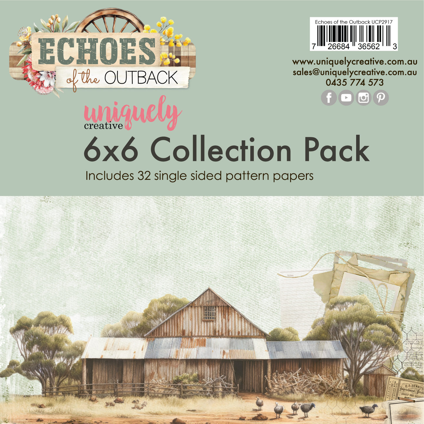 Uniquely Creative Echoes of the Outback 6"x6" Paper Collection Pack