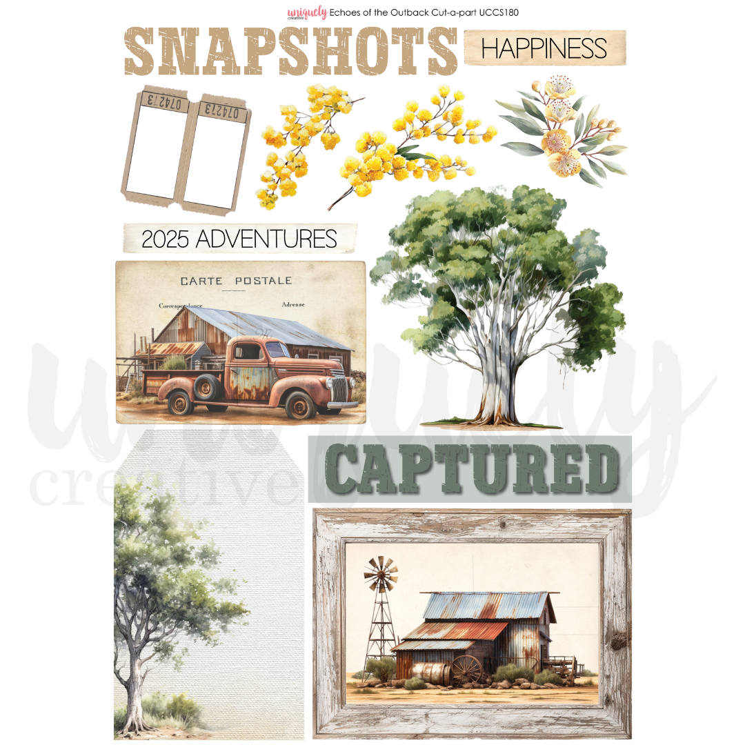 Uniquely Creative Echoes of the Outback Cut Apart Sheet