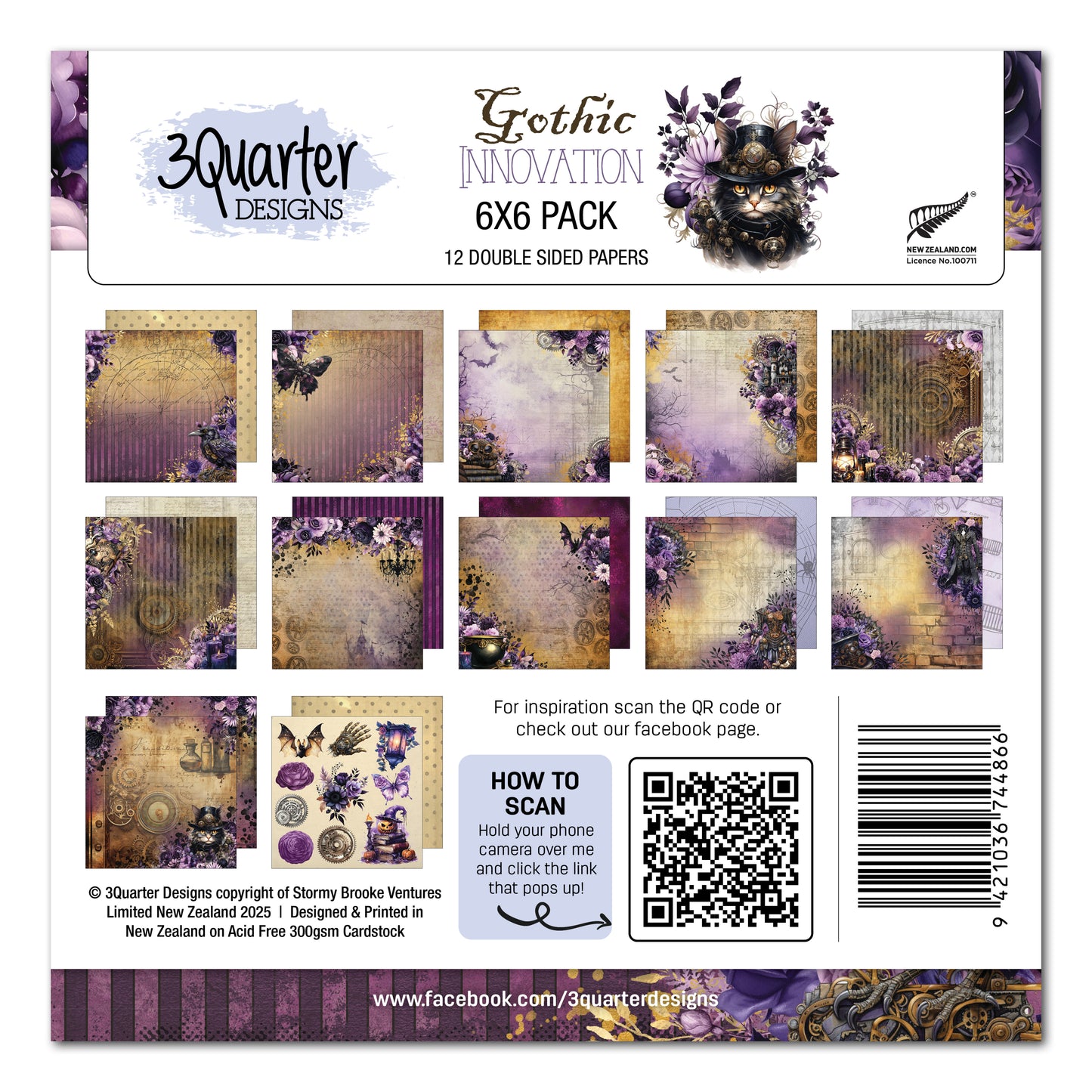 3 Quarter Designs Gothic Innovation 6"x6" Paper Collection Pack