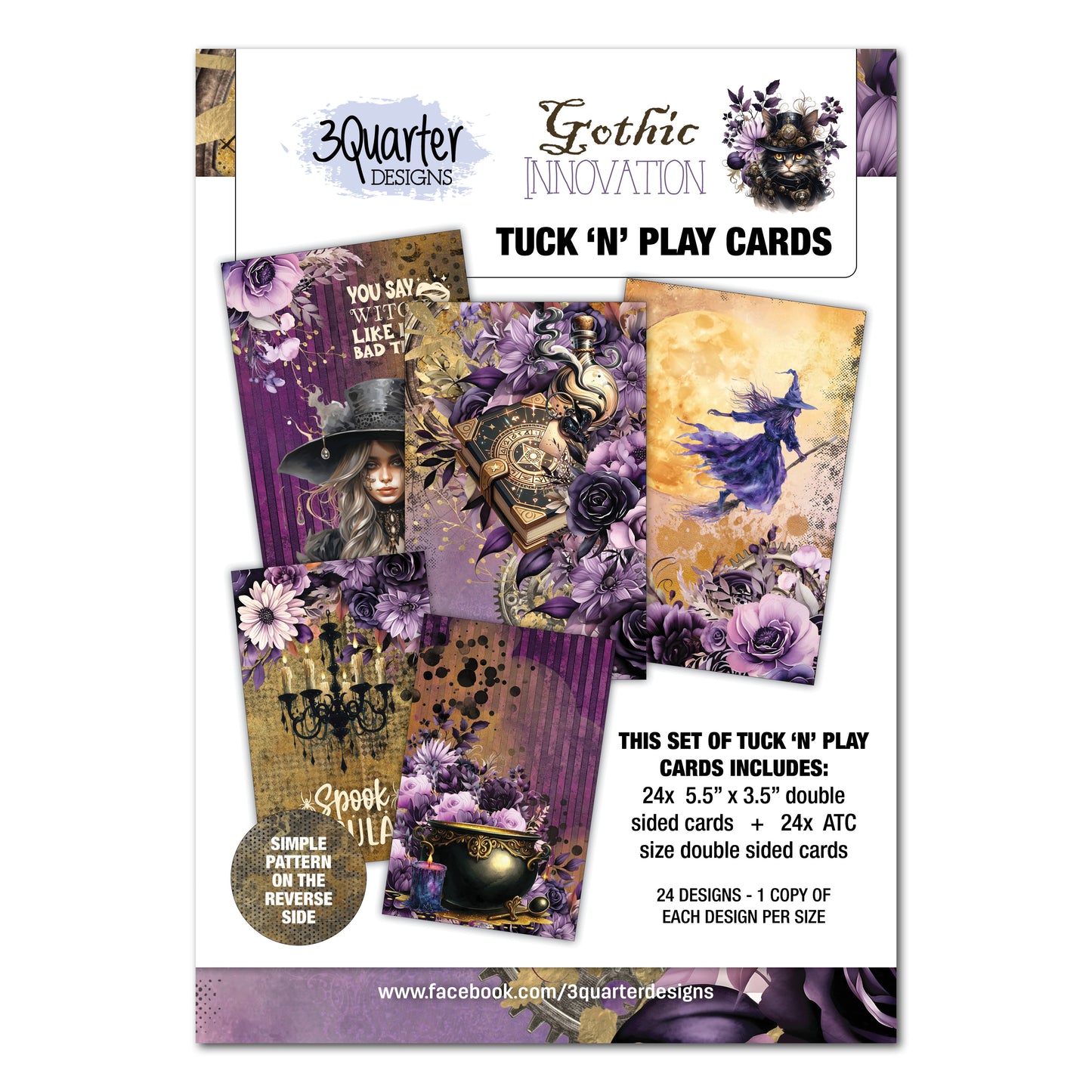 3 Quarter Designs Gothic Innovation Tuck n Play Cards