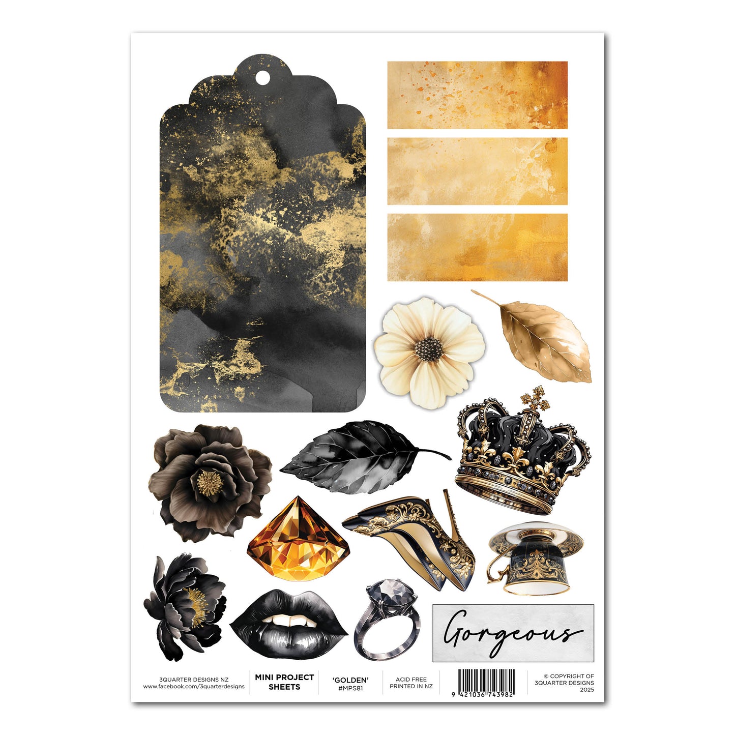 3 Quarter Designs Golden Ebony Mini Project Sheet