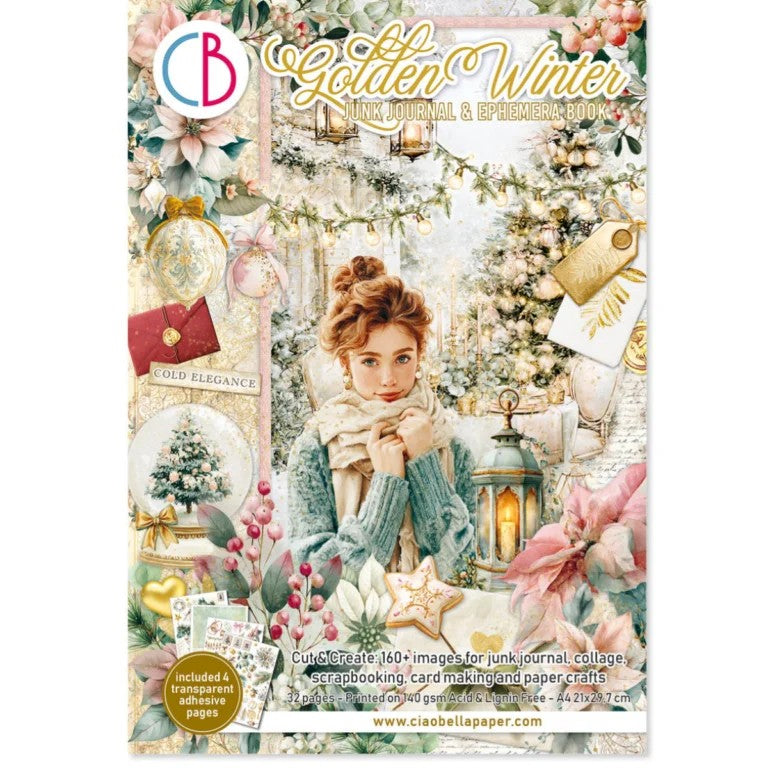 Ciao Bella Golden Winter Junk Journal & Ephemera Book