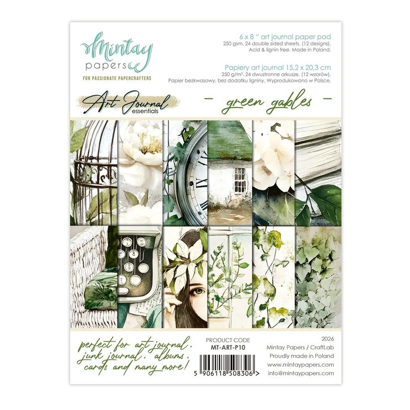 Mintay Art Journal Essentials Green Gables 6"x8" Paper Collection