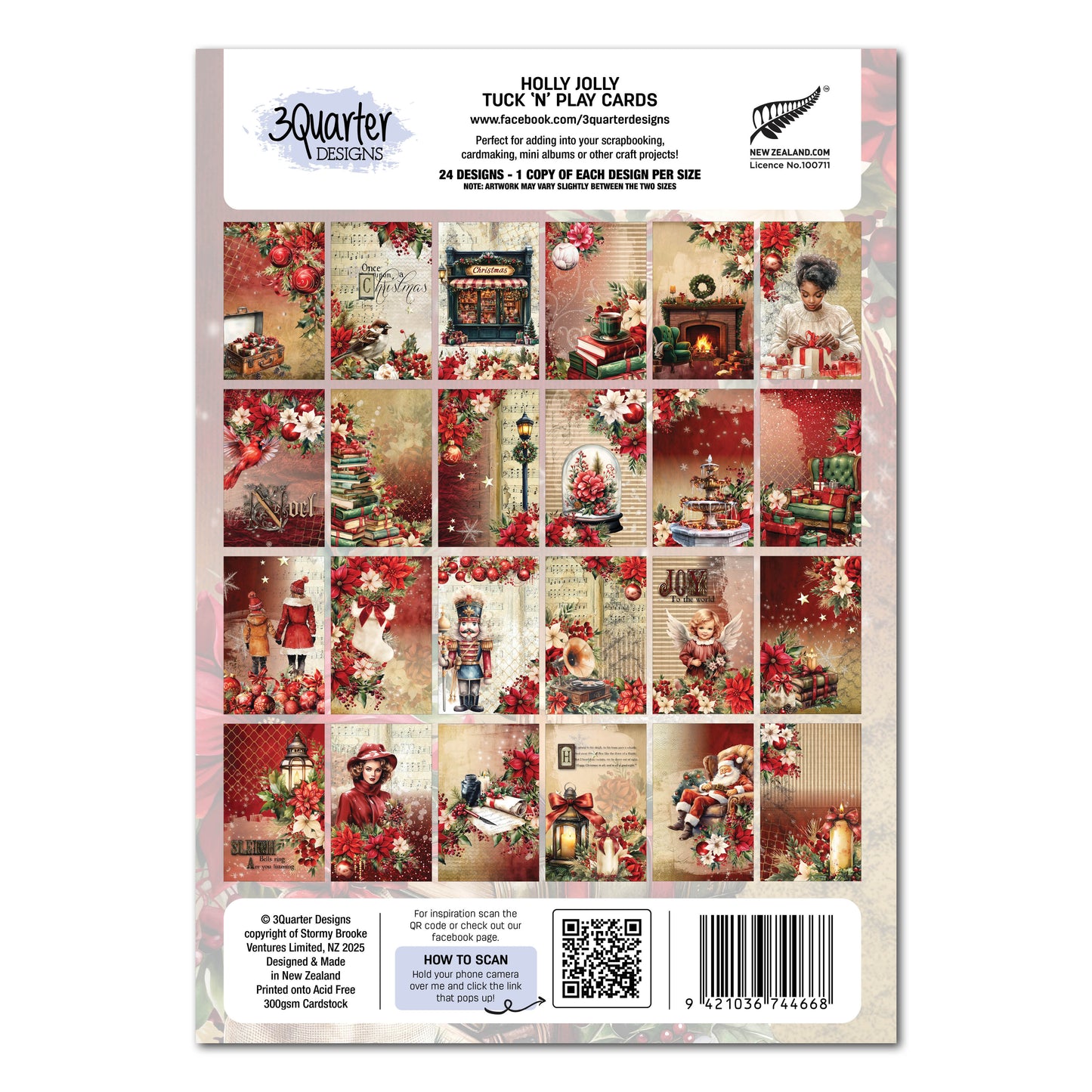 3 Quarter Designs Holly Jolly Tuck n' Play Cards