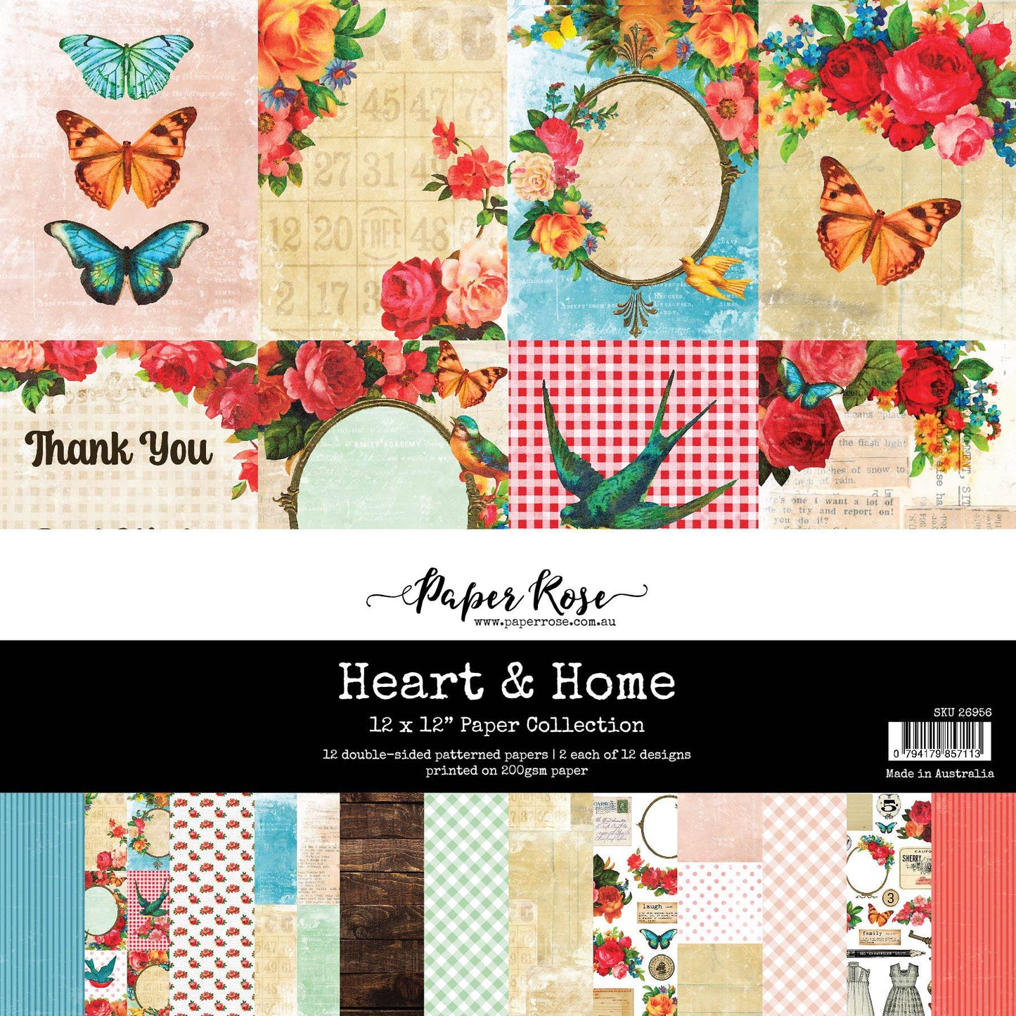 Paper Rose Heart & Home 12"x12" Paper Collection