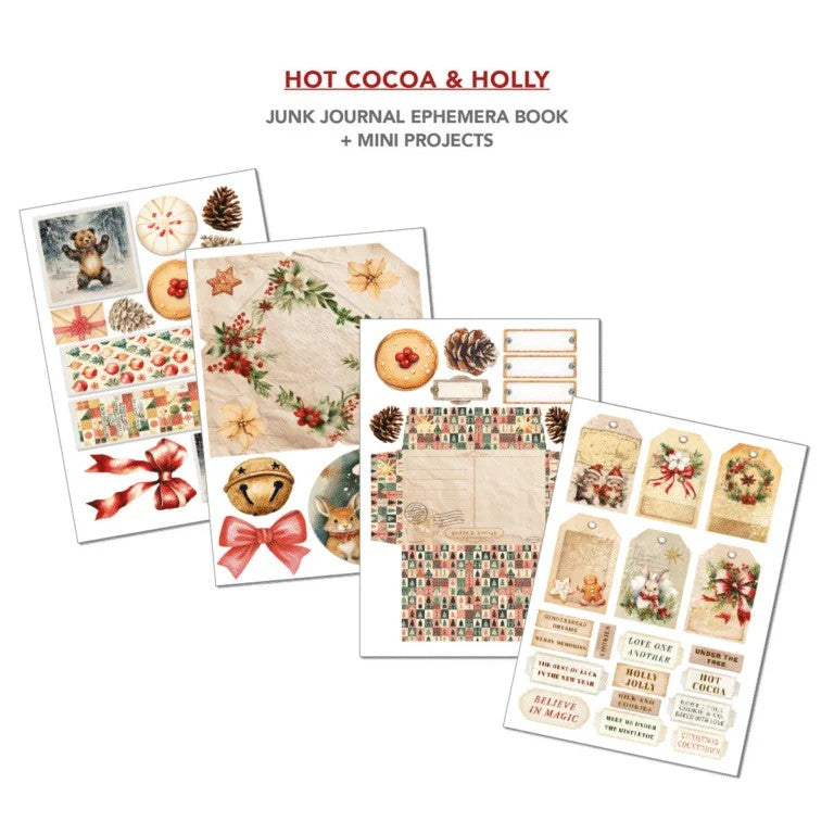 Ciao Bella Hot Cocoa & Holly Junk Journal & Ephemera Book