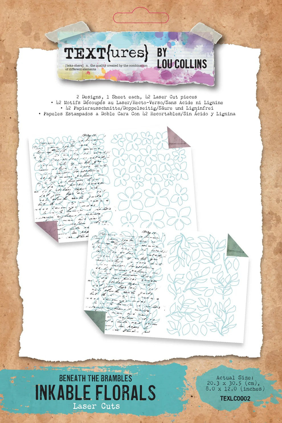Text(ures) by Lou Collins Beneath the Brambles Inkable Florals Laser Cuts