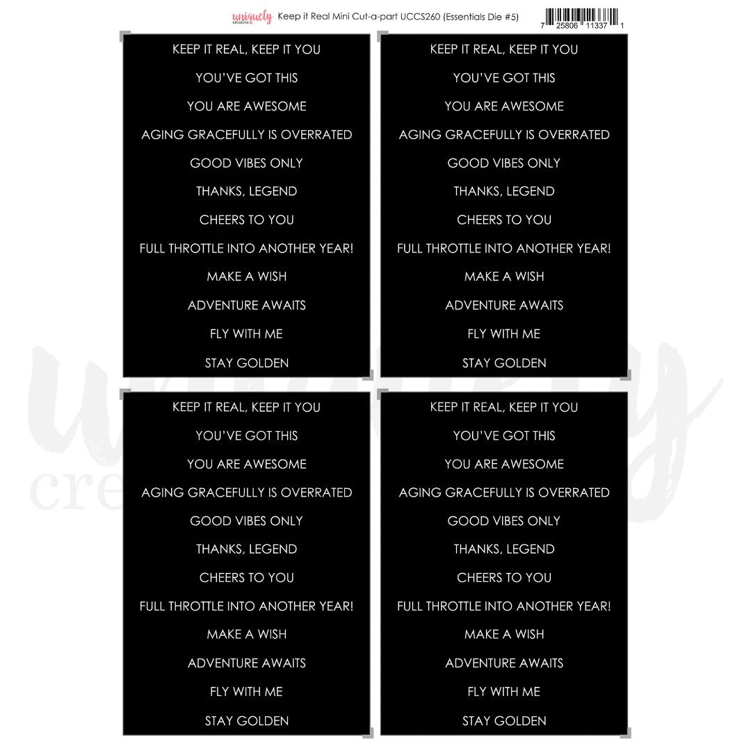 Uniquely Creative Keep It Real Cut-a-Part Sheet Mini