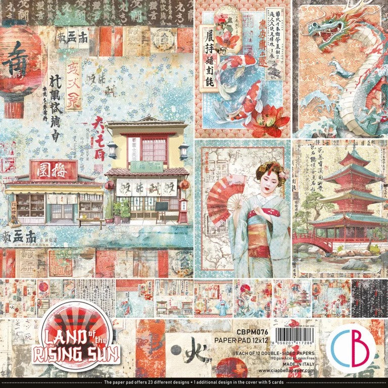 Ciao Bella Land of the Rising Sun Paper Pad 12″x12″ 12/Pkg