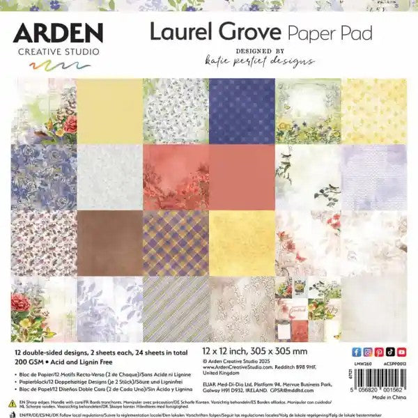 Arden Creative Studios Laurel Grove 12"x12" Paper Pad