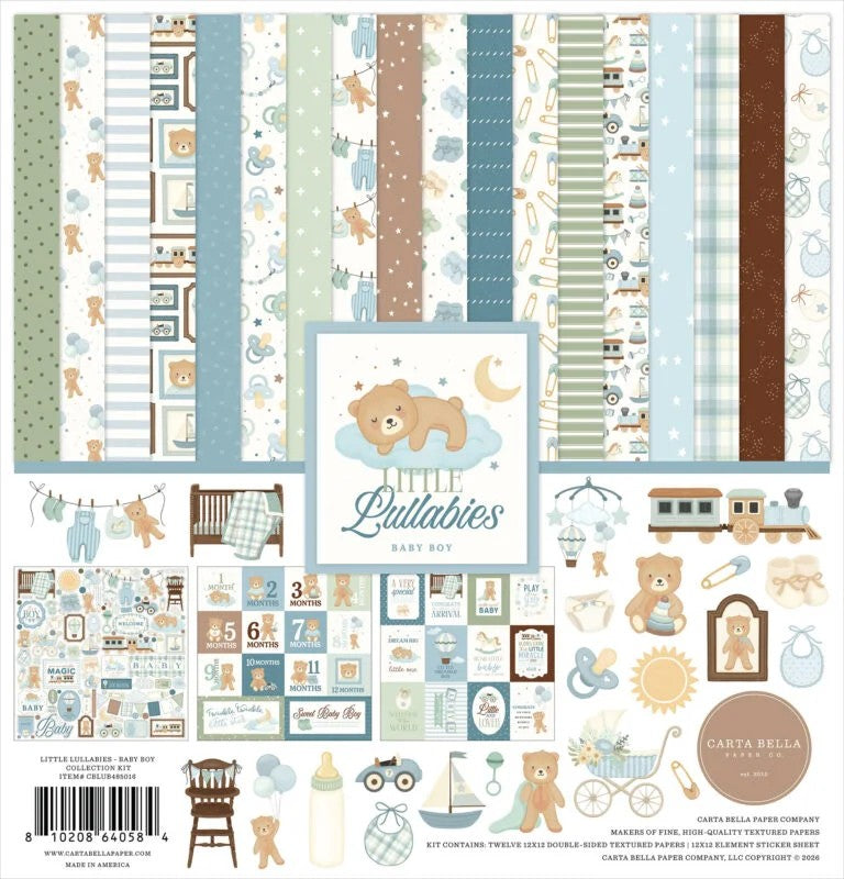 Carta Bella Little Lullabies Baby Boy 12"x12" Paper Collection Pack