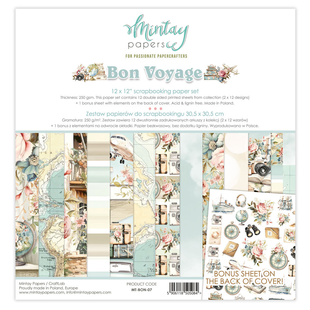 Mimtay 12"x12" Paper Collection Pack - Bon Voyage
