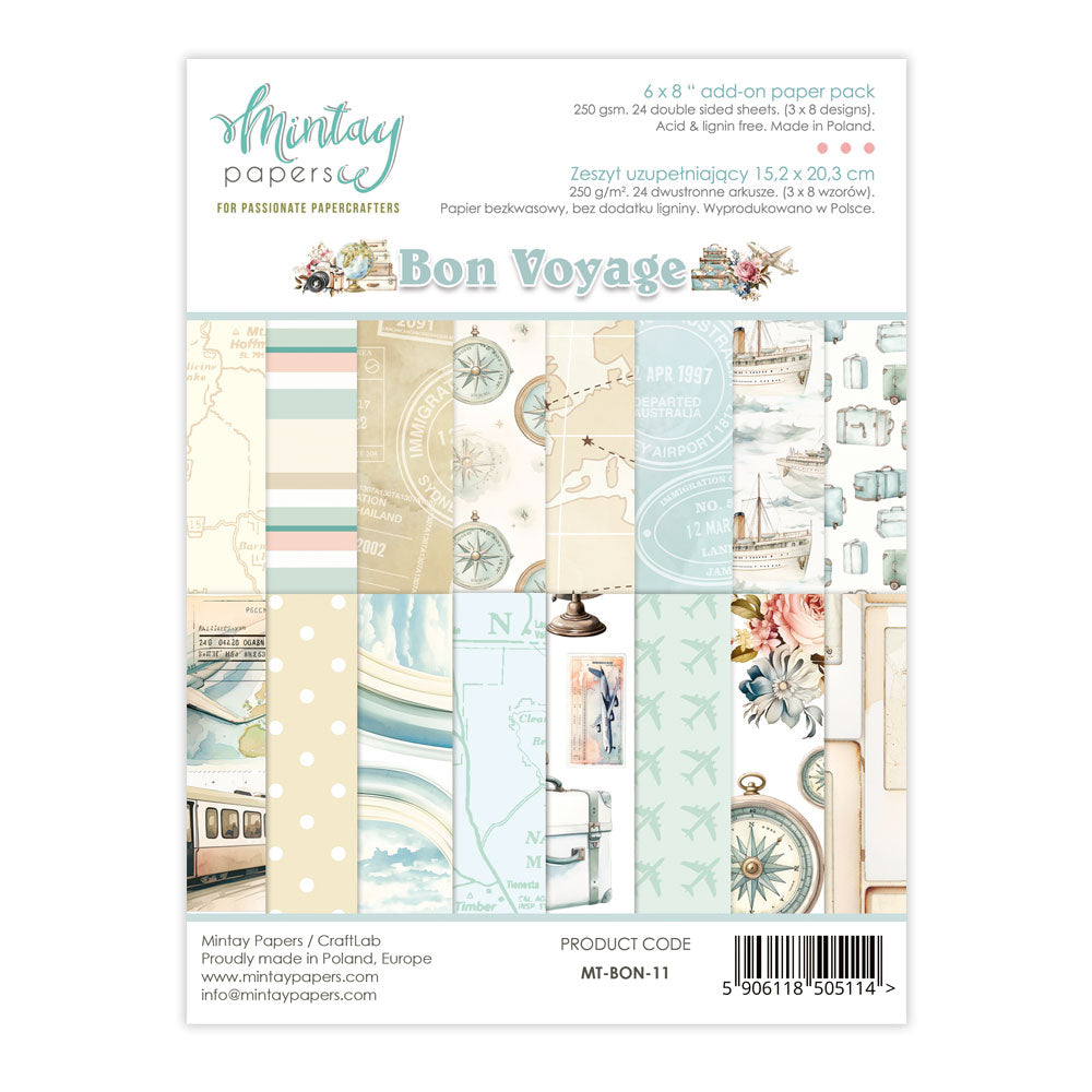 Mintay 6"x8" Add on Paper Pack - Bon Voyage