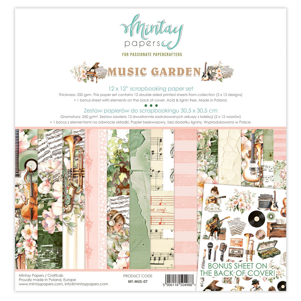 Mintay 12"x12" Paper Collection Pack - Music Garden