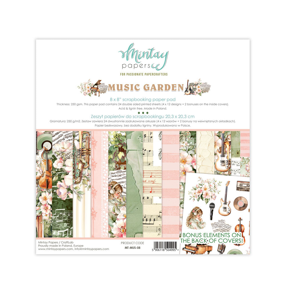 Mintay 8"x8" Paper Pad - Music Garden