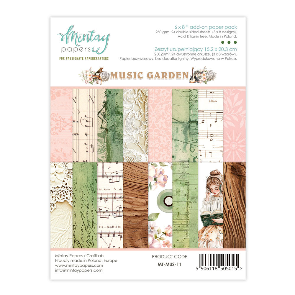 Mintay 6"x8" Add On Paper Pack - Music Garden
