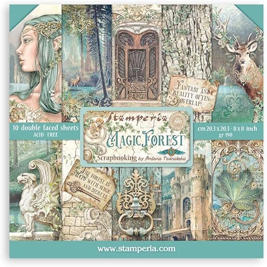 Stamperia 8"x8"Scrapbooking Pad - Magic Forest