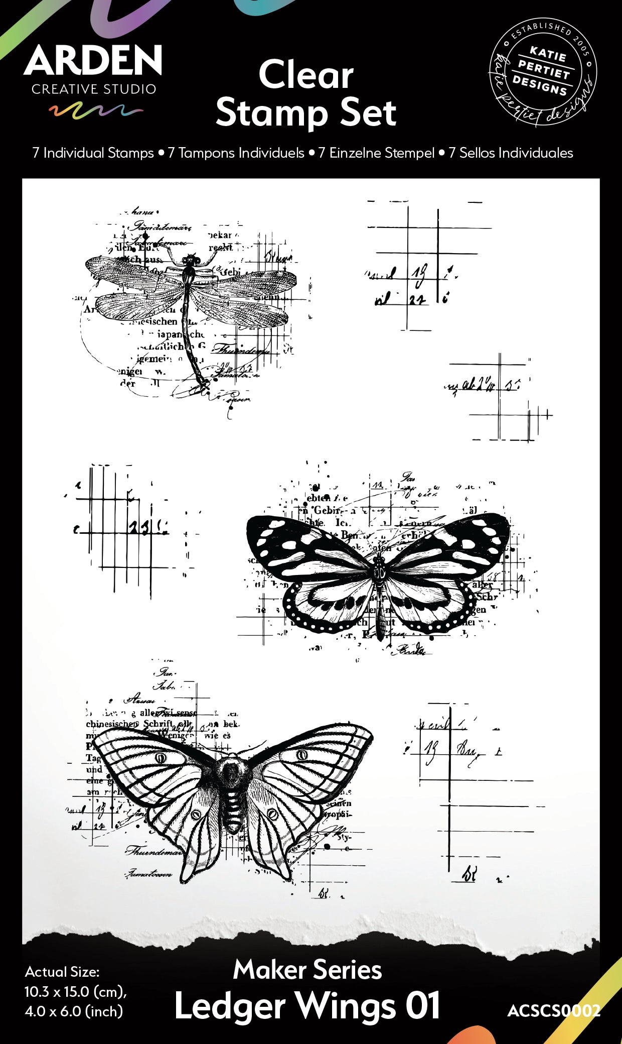 Arden Creative Studio Stamp Set - Maker Series Ledger Wings 01