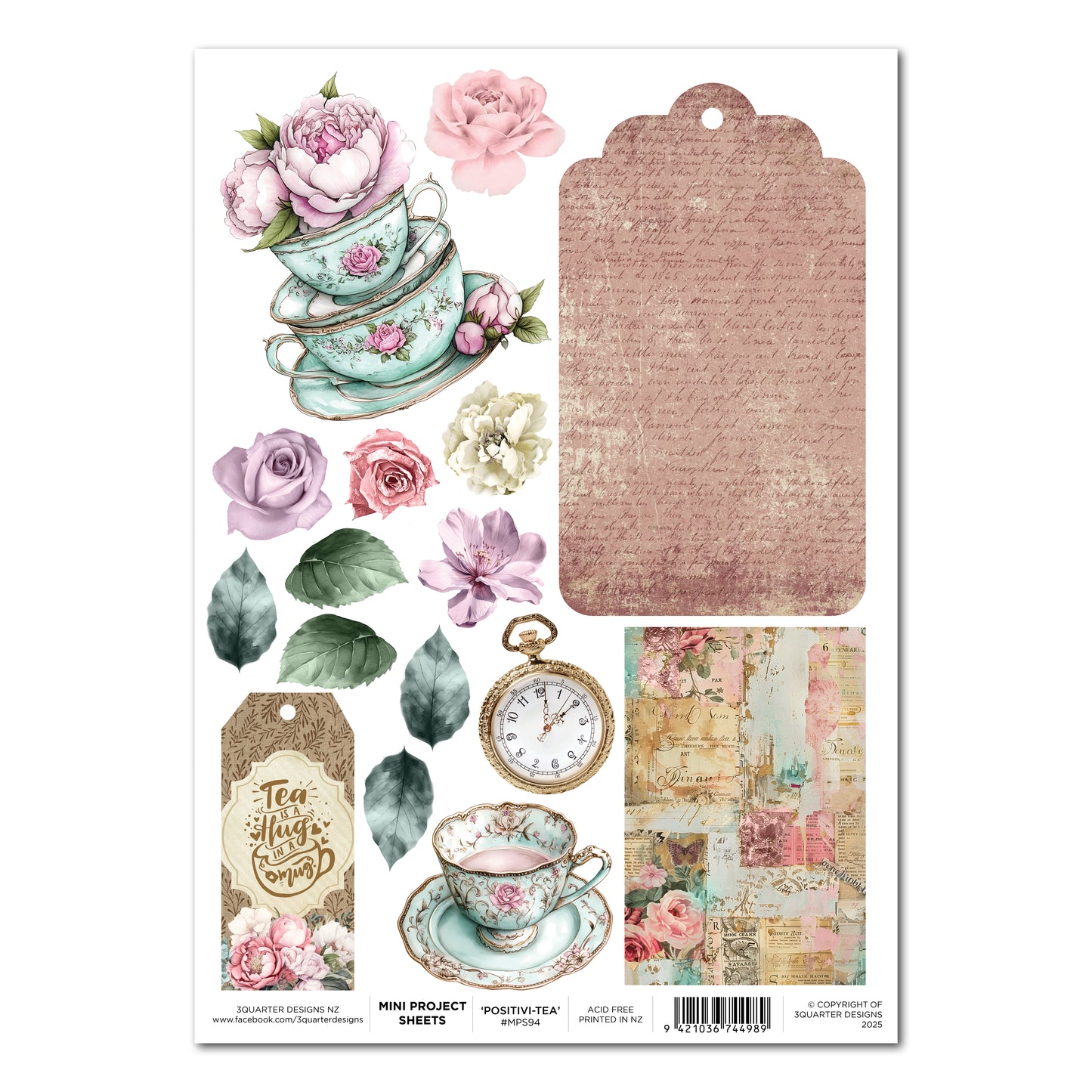 3 Quarter Designs Positivi-Tea Mini Project Sheet