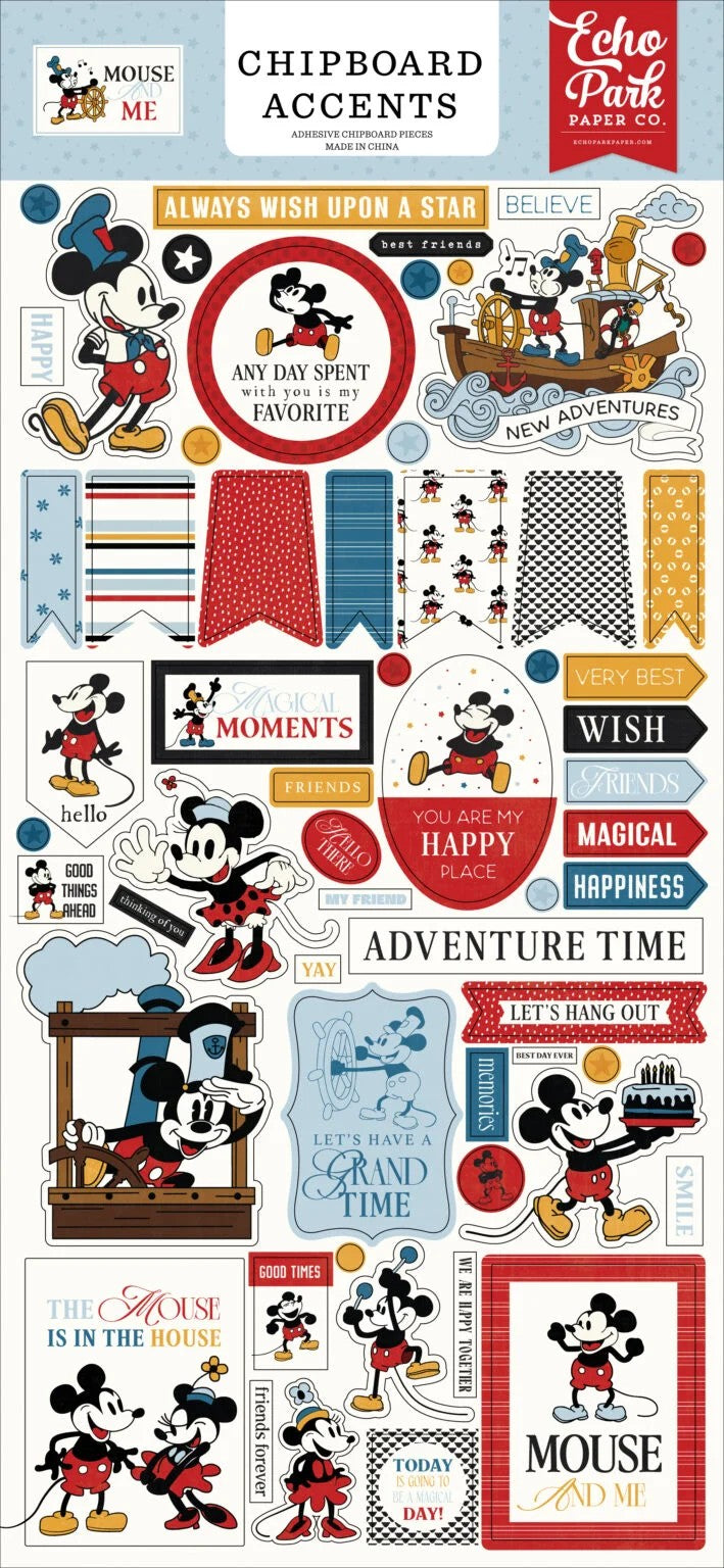 Echo Park Mouse And Me 6"×13" Chipboard Accents