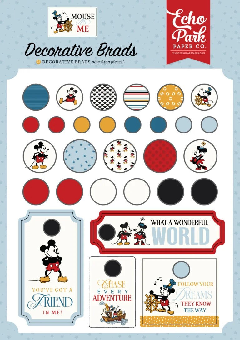 Echo Park Mouse and Me Decorative Brads