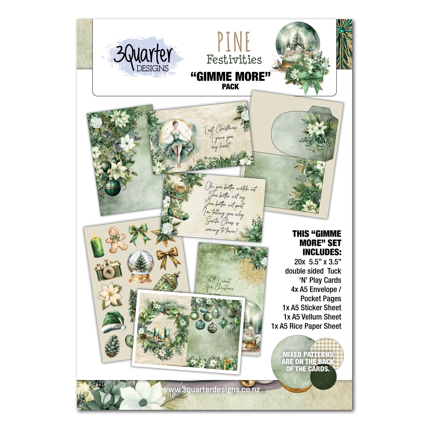 3 Quarter Designs Pine Festivities Gimme More Pack