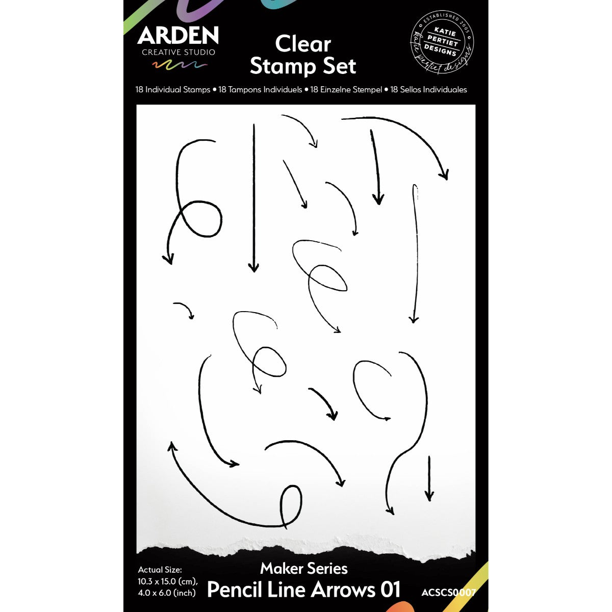 Arden Creative Studio Pencil Line Arrows 01 Stamp Set