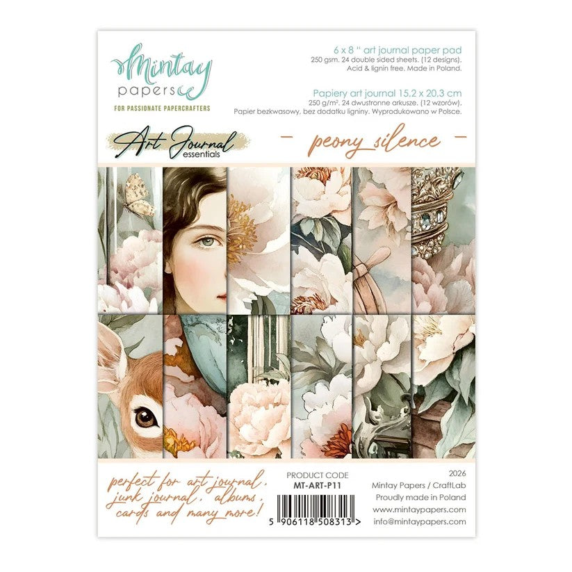 Mintay Art Journal Essentials Peony Silence 6"x8" Paper Collection Pack