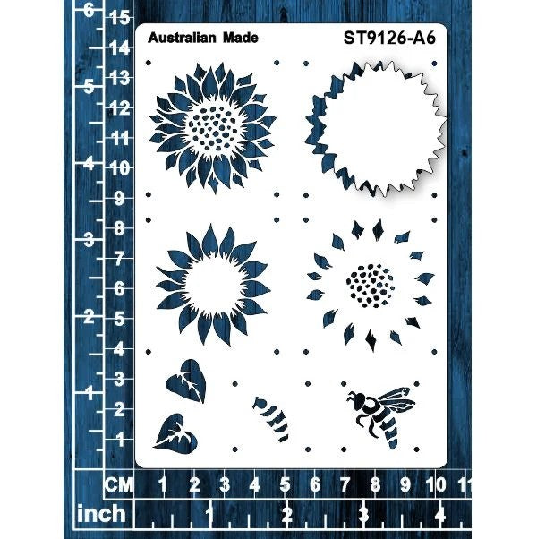 Scrapmatts ST9126-A6 Layered Sunflower Stencil