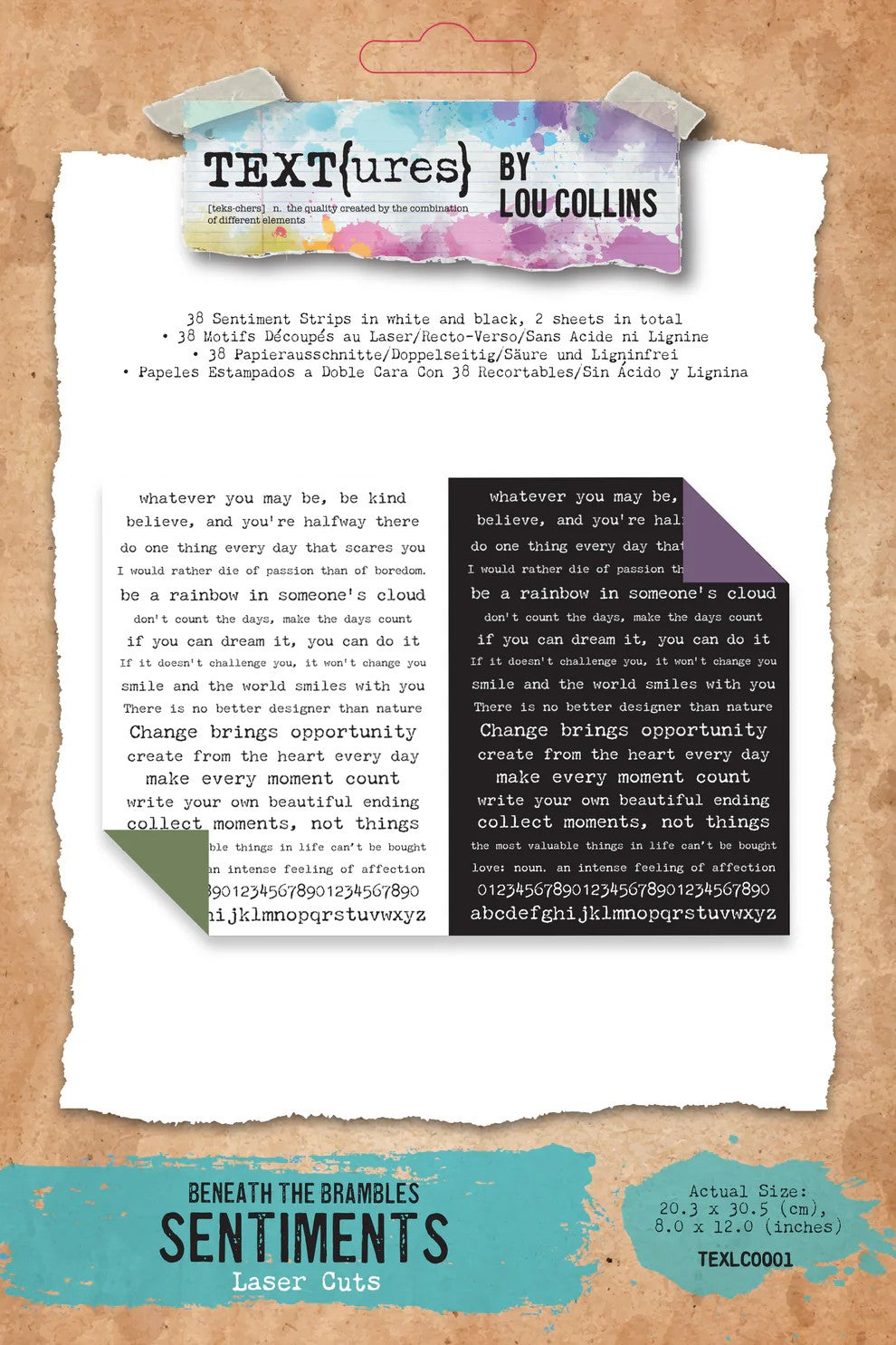 Text(ures) by Lou Collins Beneath the Brambles Sentiments Laser Cuts