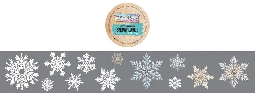 TEXT(ures) by Lou Collins Winter in Bloom Snowflakes Kiss-Cut PET Tape