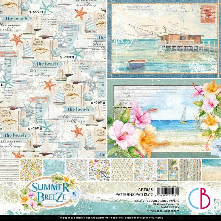Ciao Bella Summer Breeze Patterns Pad 12″x12″ 8/Pkg