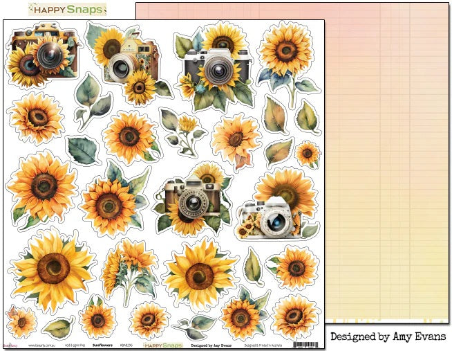 Bee Arty Sunflowers 12"x12" Single Sheet