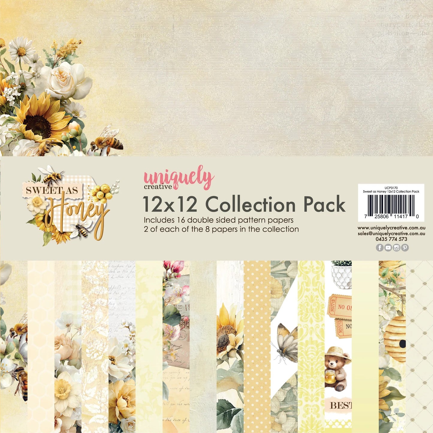 Uniquely Creative Sweet as Honey 12"x12" Paper Collection Pack